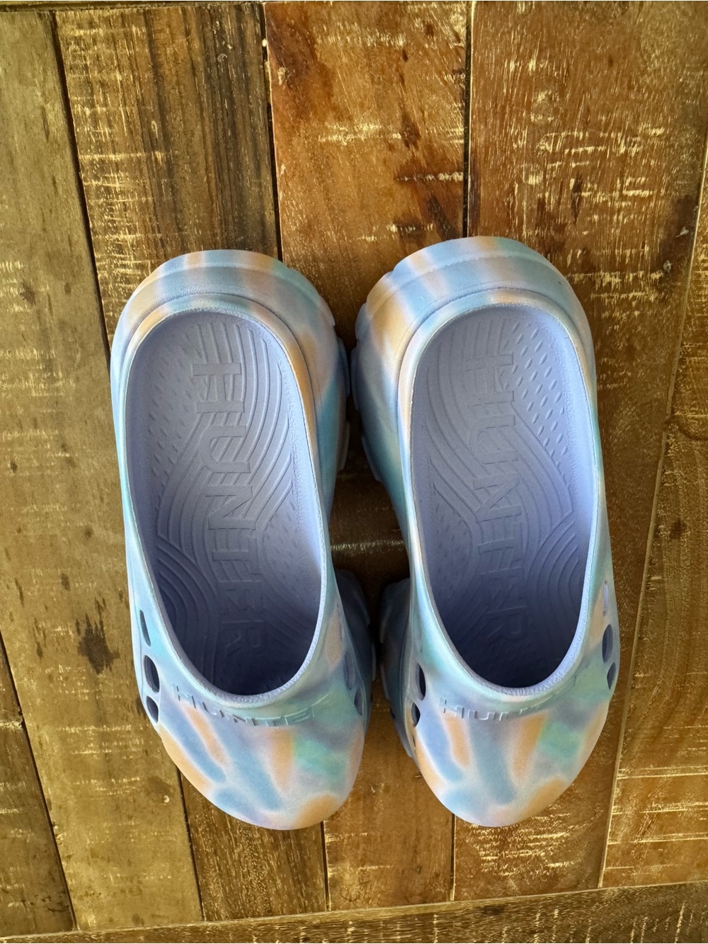Hunter Tie Dye Platform Clogs Size 8 Pastel Slip On Rubber Chunky - Picture 5 of 10